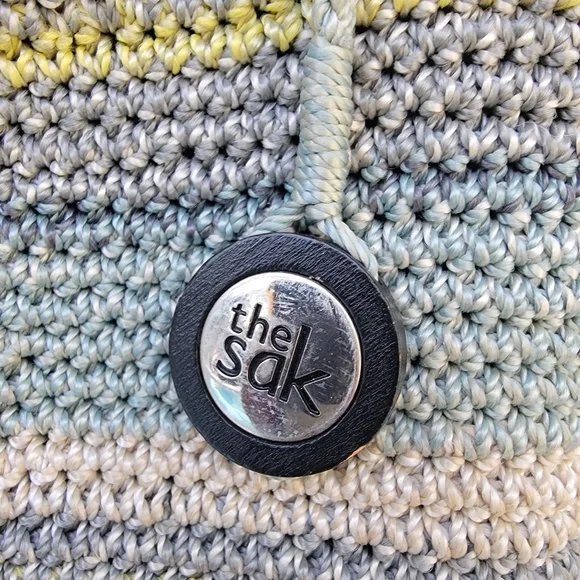 The Sak Crochet Striped Tote Bag with Braided Handles Coastal Boho Style - Picture 7 of 16